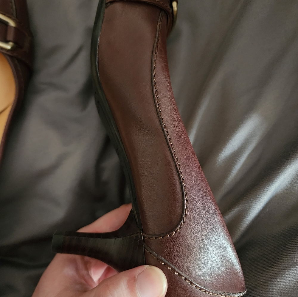 Women's Cole Haan Slip On Round  Toe Buckle Brown 6.5 - Picture 8 of 12